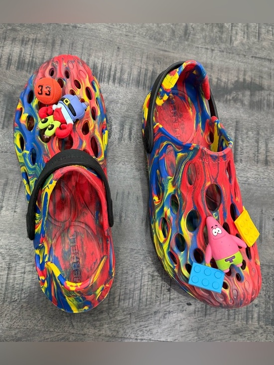 Merrell Multicolor Red Blue Yellow Slip-On Sandals with Charm Accents main image 6